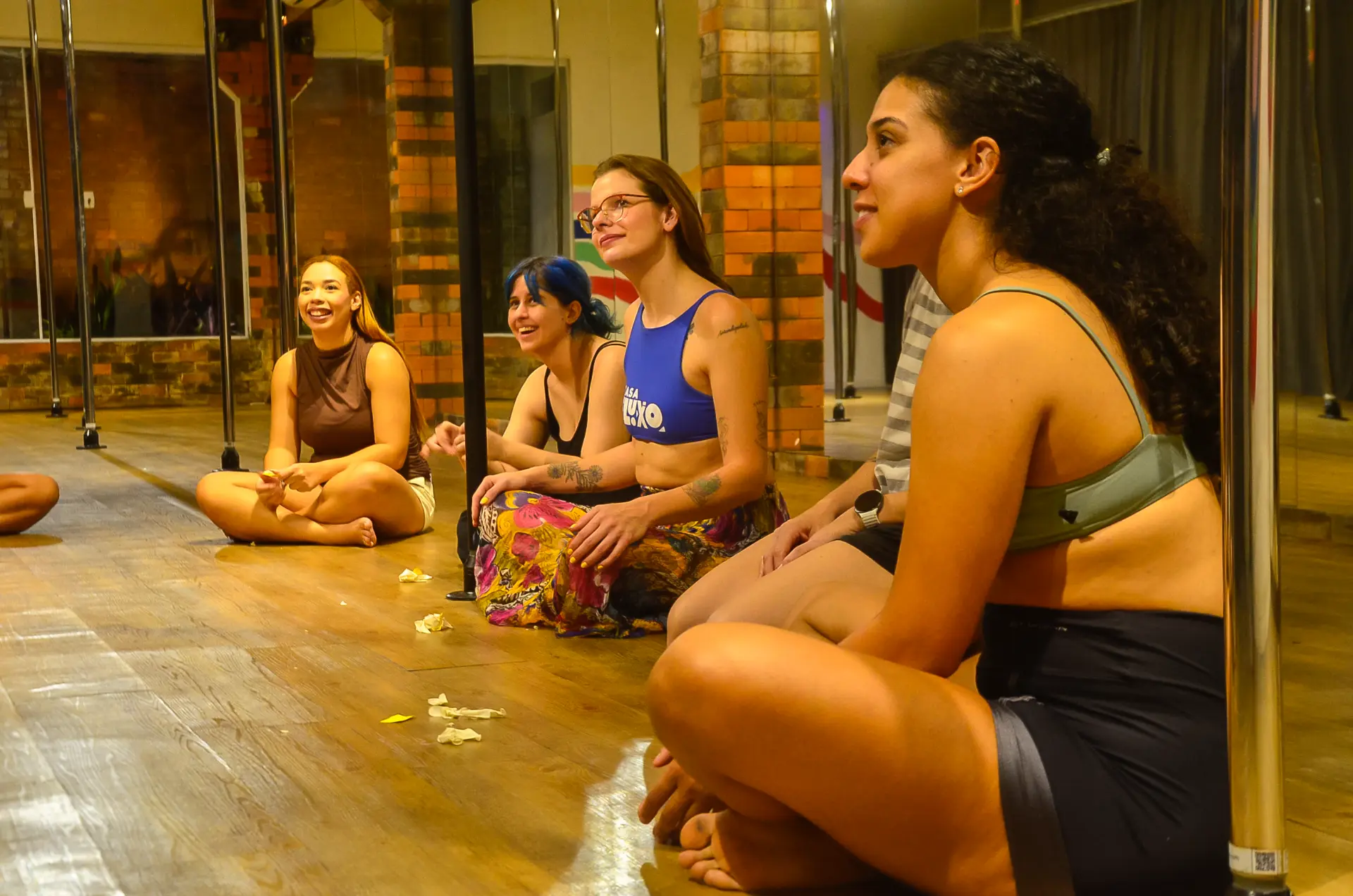 Alunas reunidas durante o Domingo no Fluxo